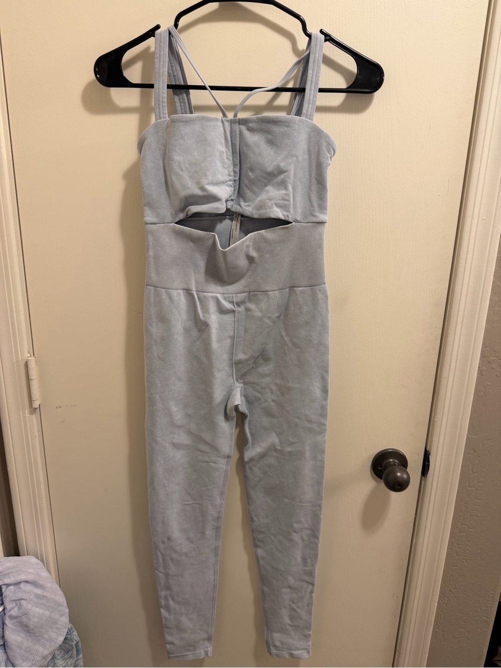 Free people Women's Light Blue Strapless Cutout Jumpsuit